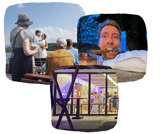 Hochzeitsgäste machen ein Selfie